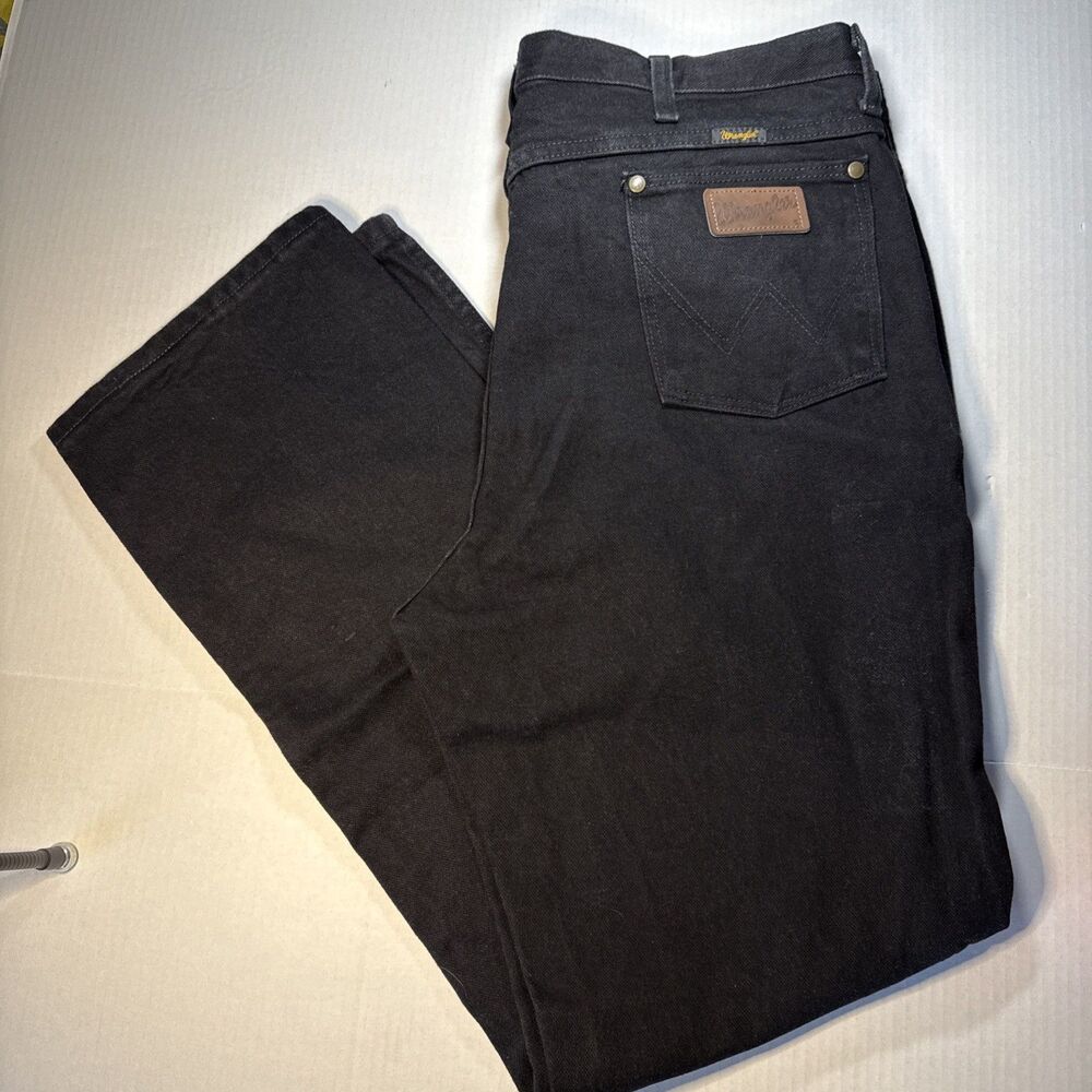 Vtg Wrangler Cowboy Cut Slim Fit Black Jeans Men's 38x32 36MWZBK Denim Western